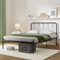 Novilla Cadre de lit Plateforme en métal pour Matelas de 140 x 190 cm, Hauteur de Rangement sous Le lit 30.5cm, Cadre métallique, Pas Besoin de sommier, Assemblage Facile, Noir