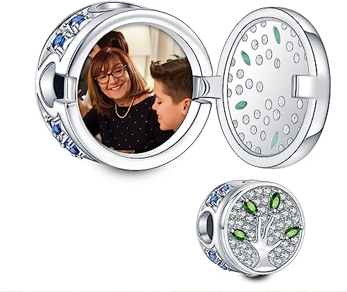 NINGAN 925 Sterling Silber Personalisierte Charm Foto Beaded DIY Armband Charm Geburtstagsgeschenke für Familie Freunde