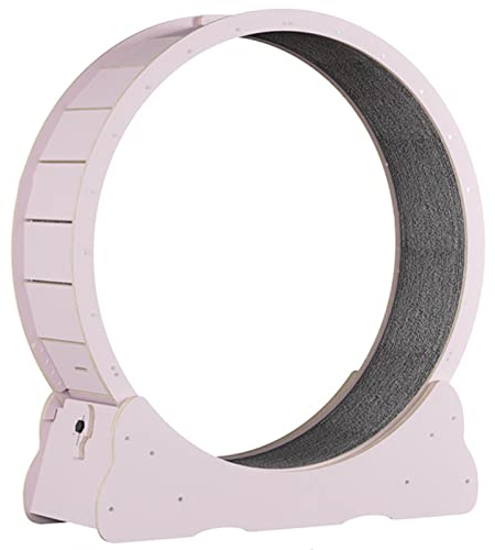 ExoticaBlend Katzenlaufrad Großes Laufrad für Katzen – Katzenrad aus Massivholz für Drinnen Katzen, Sicherheits Katzen Laufrad mit Schloss und Minimiertem Spaltdesign,Pink-S