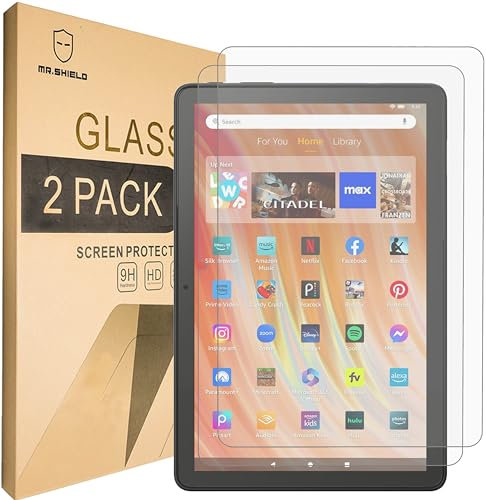 Mr.Shield Screen Protector for Fire HD 10 2023 (2023 Release) [Tempered Glass] [2-PACK] [Japan Glass with 9H Hardness] Screen Protector