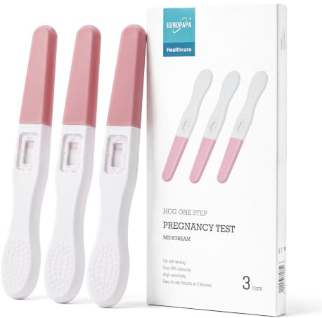 EUROPAPA® Schwangerschafts 1/2/3/4ER-PACK, Frühschwangerschaftstest, Über 99% Genauigkeit, 25 mlU/ml Sensitivität, Schnellerkennung in 5 Minuten, hCG Selbsttest