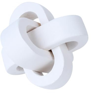 ChYoung Wood Knot Decor, 3-Link Wood Chain Link Coffee Table Decor, Small Shelf Decor Accents, Hand Carved Boho Bead Modern Wooden Knot Decorative Chain for Living Room Bedroom Farmhouse Shelf Decor