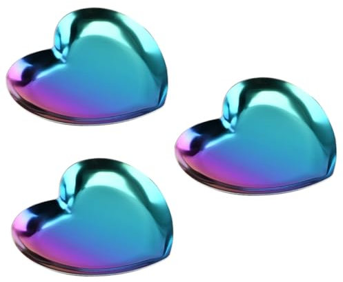SHERCHPRY 3pcs Metal Jewelry Plate Heart Shape Storage Tray Decorative Plate Photo Prop Elegant Home Decor