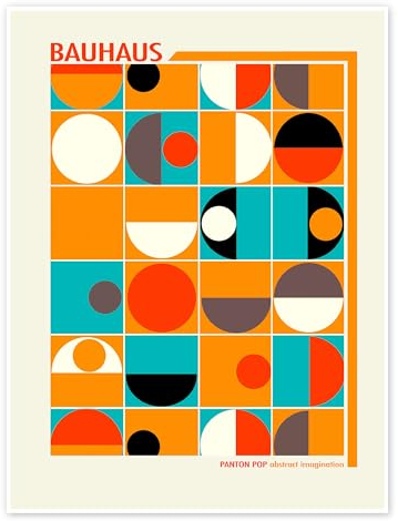 Bauhaus - Panton Pop Poster von Mandy Reinmuth 30 x 40 cm Bunt Kreise Wanddeko