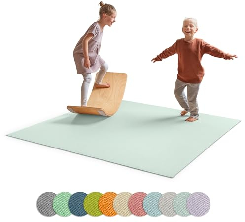 Ehrenkind® Made in Germany Anti-Rutsch Krabbelmatte Oeko-Tex Matten | Spielmatte Baby | 160x160 cm | Salbei