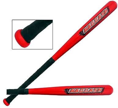 84 cm Selbstverteidigungs-Baseballschläger aus rotem Schaft und schwarzem Griff, Buchenholz/Pappelholz/Massivholz für Jugendliche und Erwachsene, 540 g & Fass 5,7 cm, nur zur Selbstverteidigung und