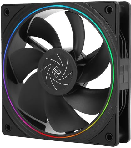 Thermalright TL-S12R CPU Fan 120 mm Reverse Fan Case Cooler Viene fornito con illuminazione ARGB, raffreddamento CPU con velocità 1500 RPM, nero PC PWM Silent Computer Fan
