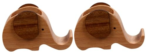 COHEALI 2 Stück Elefanten Stifthalter Tablet Schreibtischständer Holz Telefonhalter Holz Telefonständer Holz Desktop Telefonständer Telefonhalterung Tablet Halterung Handyhalter