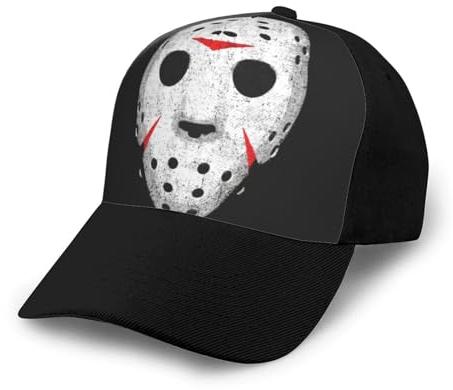 Zhengjia Baseballkappe mit Horror-Totenkopf-Motiv, Unisex, lässig, Outdoor, Sport, verstellbar, Schwarz, Schwarz , Einheitsgröße