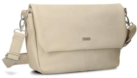 Zwei Damen Handtasche Mademoiselle.M M60 Umhängetasche 3 Liter breite Crossbody-Bag Magnetklappe Reißverschluss inklusive Schlüsselband klassisch-elegante Abendtasche (nubuk-linen)