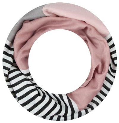 Majea Loop Schal Damen Schlauchschal Halstuch schmaler Loopschal (880052) (rosa 6)