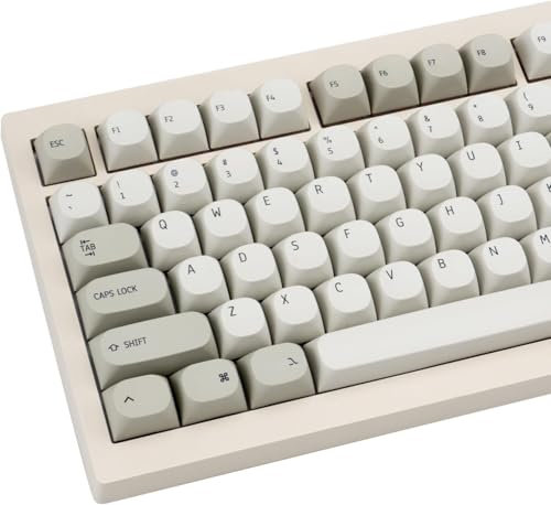 TIMSEKER Retro Minimalist Brown PBT Keycaps Set, Custom MA Profile Dye Sub Key Caps for ANSI Layout Cherry MX Mechanical Gaming Keyboard (119 Keys Only Keycaps)