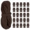 PATIKIL 10 Yard Elastic Bungee Cord & Single Hole Cord Lock, 25 Pack Plastic Oval Spring Toggle Stopper for Paracord Drawstring Shoelace Clothing Backpack Bags, Dark Brown
