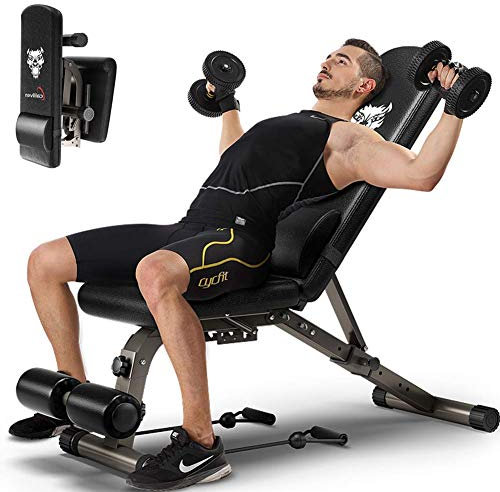 JMOZHCD Klappbare, verstellbare Hantelbank, Fitness-Gewichtheber-Training, Hantel-Bankdrücken-Bank, Sit-up-Bank, Heimfitnessgeräte