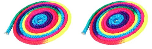 Rainbow - Cuerda de gimnasia artística de 2,8 metros, para competición deportiva, entrenamiento artístico, cuerda de saltar