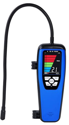 Détecteur de fuite de réfrigérant, détecteur de fuite de fréon CVC avec sonde de 43,2 cm, détecteur de fuite de gaz rechargeable pour climatiseur, réfrigérateur, automobile, CFC, HCFC, HFC, HFO,