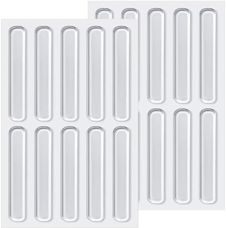 20 PCS Silicone Furniture Bumpers, Clear Cabinet Door Bumpers Adhesive Furniture Bumper Strips, Ultra-Quiet Bumpers for Interior Doors, Furniture Buffer Pads