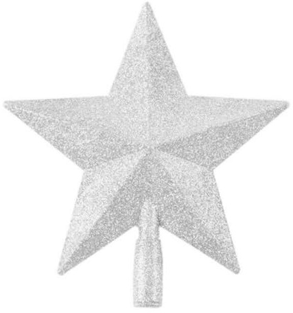 Glitter Star Christmas Tree Top Topper Xmas 2024 Ornament Home Decoration Gift Silver