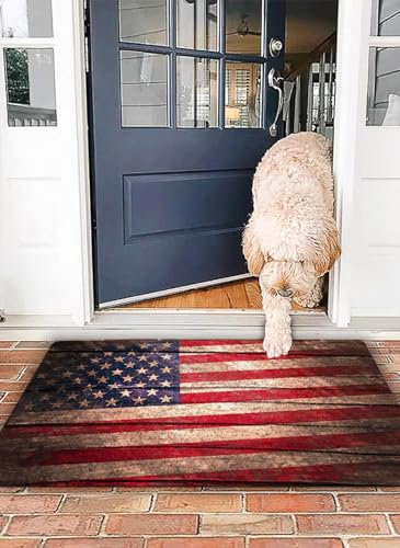OHJEAJDS Badezimmerteppich rutschfest Badematte 40x 60 cm,Badteppich Saugfähig Weich Maschinenwaschbar für Badezimmer,Flagge der USA