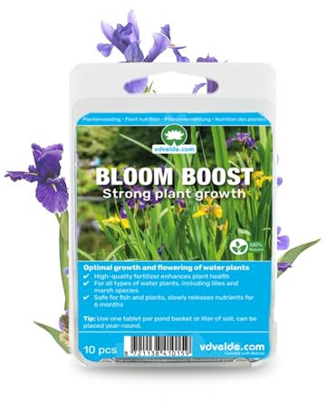 vdvelde.com - Seerosen Füttern: BLOOM BOOST - Spezial Füttern für Seerosen - - Anwendung: 1 Tab pro 1 L Erde - Ernährt für 6 Monate - Geeignet für Seerosen