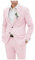 Blazer 2 pièces en lin pour homme - Boutonnage simple - Revers cranté - Smoking léger pour mariage d'affaires, rose, L
