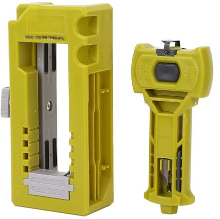 Luocute Door Hinge Installation Kit, Locator Drilling Template Latches Chiseling and Scoring Installation Tool for 1-3/8 1-3/4 Inch Thick Doors, Mortiser Template Bundled Latches