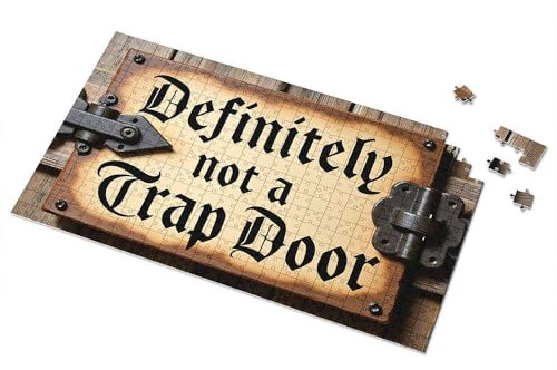 Puzzle 500 Pieces Definitely Not A Trap Door Sign Picture Puzzle 3 Year Old Girl Gifts Puzzles For Toddlers 2-4(500PCS)