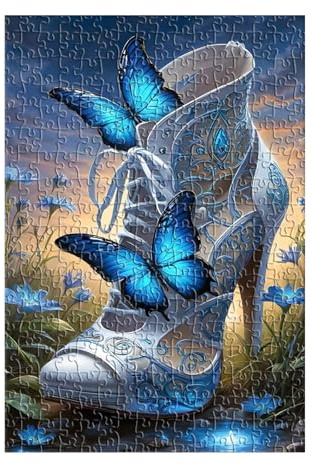 Puzzle 2000 Teile Erwachsene Schmetterling Schuhe Puzzles für Erwachsene Kreative Unterhaltung Schwer Klassische Puzzles 100x70 cm Geschicklichkeitsspiel für die ganze Familie