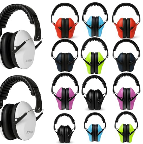 DOMIRA Kids Ear Defenders SNR 26 – Noise Cancelling Ear Muffs for Children, Hearing Protection for School, Travel & Shooting – Lightweight Adjustable Headphones – Multiple Colours Available