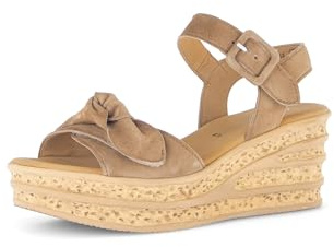 Gabor Damen Keilsandalen, Frauen Sandalen,Optifit,breit,Hovercraft,atmungs-aktiv,sacchetto,weich,sportlich,Weiss,schwarz,f,Peanut,35.5 EU / 3 UK