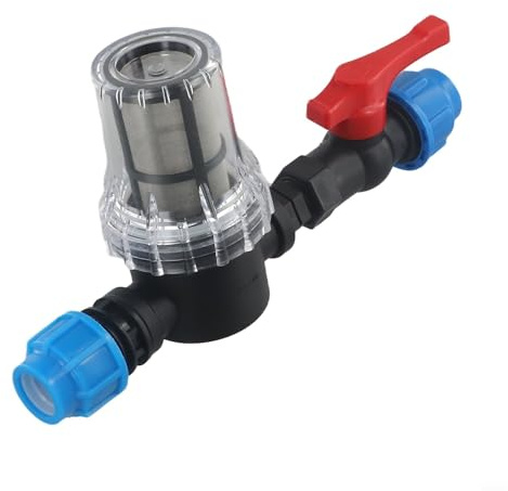 Garden Filtro per irrigazione a goccia con connettore rapido in plastica per tubo da 20/25/32 mm, rete in acciaio inox 80 micron, facile da pulire, durevole per sistemi di irrigazione e giardino (20