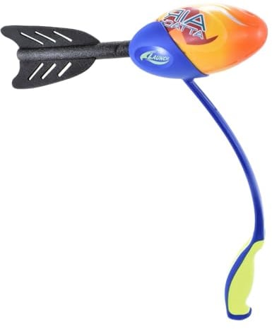 Carousel Home Foam Flying Rocket with Launchers, Outdoor Rocket Launcher Set, Soft Foam Torpedo Missile Throwing Set - Colour Varies