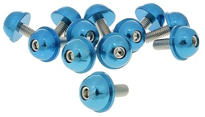 Schraubensatz 12 Stück Alu-Kappe blau - M5x13