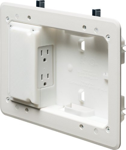 Arlington TVL508-1 Low Profile TV Box for Shallow Walls, 8-inch x 5-inch Box, 1/2-inch or 5/8-Inch Drywall, 1-Pack by Arlington Industries