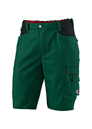 BP Workwear 1792-555-74 Shorts - Elastischer Rückenteil - Ergonomischer Schnitt - 65% Polyester, 35% Baumwolle - Normale Passform - Größe: 56n - Farbe: mittelgrün/schwarz