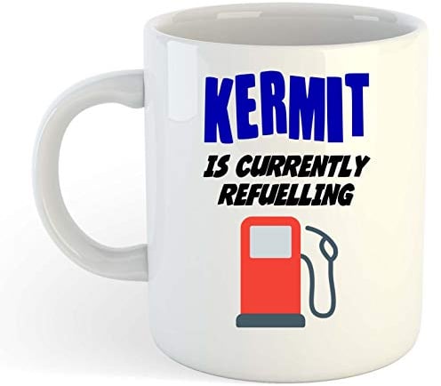 grabmybits Kermit is Currently Refuelling Mug - Funny, Gift, Name, Personalised
