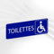 Plaque Signalétique Toilettes Handicapés – Plaque De Porte Adhésive PVC 5 x 15 cm – 20 Couleurs Disponibles (Bleu)