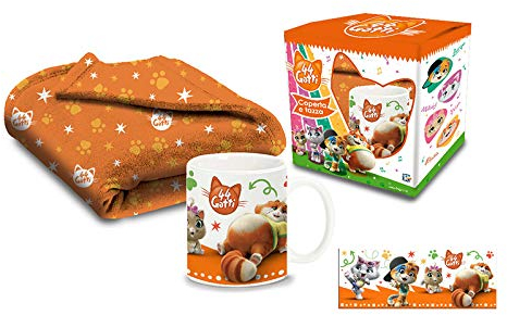 Partycolare Tazza in Ceramica per Colazione + Coperta 44 Gatti