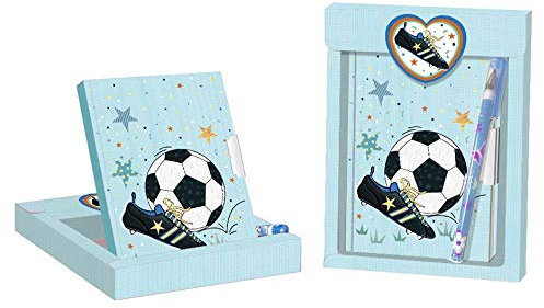 Geschenkset Tagebuch + Kugelschreiber Fußball