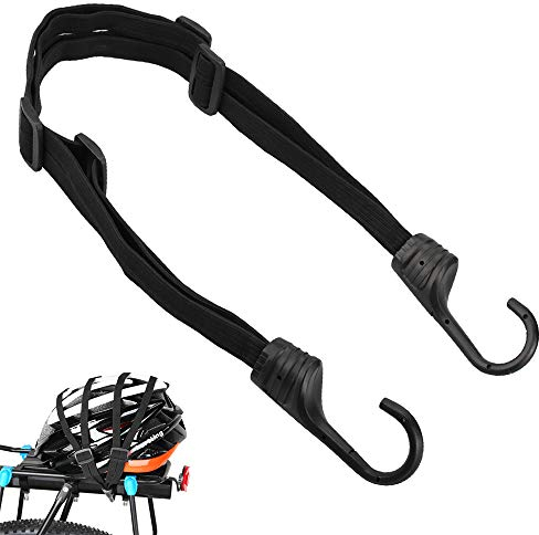 LYTIVAGEN Fahrrad Spanngurt Elastische Gepäckgurt Spannseile mit Haken Verstellbarer Gepäckspanner Gepäckträger Fahrradgurt für Motorradhelm, Fahrradgepäck, Schwarz