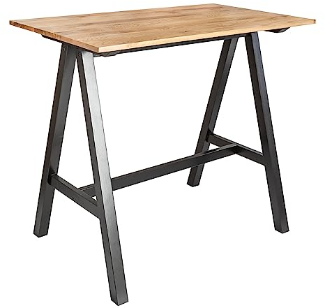 invicta INTERIOR Massiver Bartisch Castle 120cm Wildeiche Natur Industrial Design Bartresen Hausbar Tisch