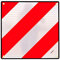 RZ TOOLS Placa V20 HOMOLOGADA Aluminio Rojo Blanco Carga Sobresaliente Bicicletas Coche 50x50 CM