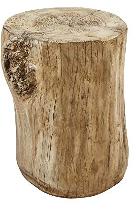 Ball & Cast künstlichen Baumstumpf Hocker Beton Ende Beistelltisch, Faux Holz Akzent Tisch für Indoor Outdoor Garten, Natürlich