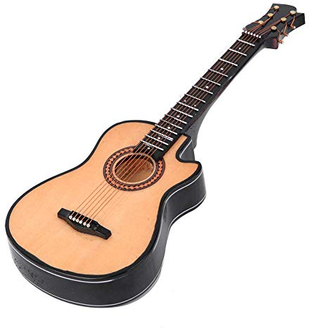 Mini Instrument Gitarrenmodell, Miniatur Musik Klassische Gitarre Modell Ornament für Freunde Familie Klassenkameraden Kollegen Geschenke(20cm)