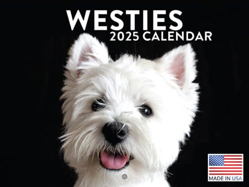 Westie Kalender 2025 West Highland Terrier Geschenke Westies Monatlicher Wandkalender 12 Monate | Hergestellt in den USA