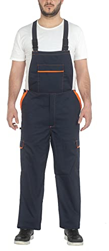 C.B.F. Balducci Group Salopette Da Lavoro Multitasche Uomo Donna (Blu/Arancione, M)