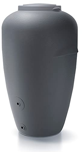 Barril de agua de lluvia 440L Aquacan de plastico en color gris grafito 82 (largo) x 76 (ancho) x 126 (altura) cm
