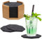 VVTB Filz Untersetzer Set (10 Stück) mit Bambusbox – Hexagon Design – Wasserabweisend & rutschfest – Anthrazit – Für Gläser, Tassen, Flaschen – Hochwertiger Tischschutz & Deko