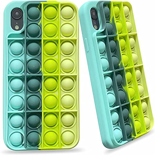 DUAS iPhone XR Fidget Case - Poppet Phone Case, Stress Relief Protective Shockproof Silicone Anti-anxiety & Anti-depression Cover Green