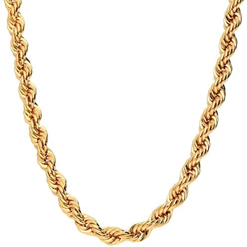 Old English Jewellers 9ct Gold & Silver 26 inch Rope Chain - 5mm Width - Men's or Ladies